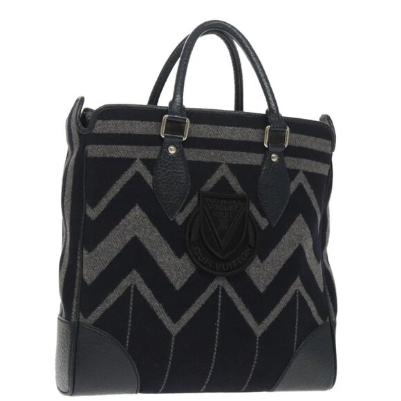 LOUIS VUITTON Covervale Hand Bag Wool Navy M95241 LV Auth bs19947 - Picture 1 of 16